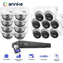 Kit de vidéosurveillance Filaire,16CH nvr avec 16X 12MP Caméra Couleur Vision Nocturne,Détection Mouvement,8 Dôme+8 Tower,4TB hdd - Annke