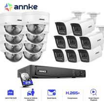 Kit de vidéosurveillance Filaire,16CH nvr avec 16X 12MP Caméra Vision Nocturne Couleur,Détection Mouvement,8 Tower+8 Balle,4TB hdd - Annke