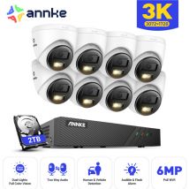 Kit de Vidéosurveillance poe Exterieure 8×5MP ip Caméras Audio 2 Voies,Vision Nocturne Couleur,Détection de Mouvement,APP/PC à Distance 2TB - Annke