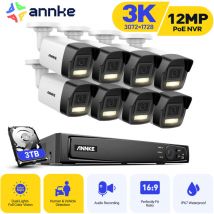 Kit de videovigilancia exteriores cable 3K, cámara de vigilancia con nvr 16CH e 8X5MP cámara ip PoE, detección personas/vehículos, color visión