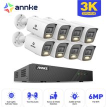 Annke - Kit di videosorveglianza Esterno 8×5MP ip Telecamere Audio Bidirezionale,Rilevamento Movimento,Visione Notturna Colori,APP/PC Remota