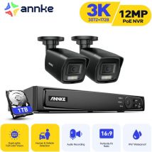 Annke - Kit di Videosorveglianza Intelligente Doppia Luce con 2 Telecamere 5MP Visione Notturna Allarme E-mail Kit Telecamera di Sorveglianza Esterno
