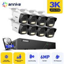 ANNKE Kit di Videosorveglianza PoE 5MP Telecamera Esterna 8X5 MP Rilevamento Movimento Visione Notturna Registrazione Audio,1TB