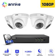 Annke - Kit telecamera di sorveglianza esterna dvr 3K con 4 telecamere di videosorveglianza 1080p, accesso remoto, allarme e-mail, 2TB