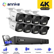 Annke - Kit de Vidéosurveillance 8×8MP Cámaras Smart Doble Luz Alertas Movimiento Acceso Remoto Seguridad Vigilancia Cámaras Sistema 1TB