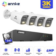 Annke - Outdoor Video Surveillance Kit 4×5MP ip Cameras 2-Way Audio, Motion Detection, Color Night Vision, app/pc Remote poe Video Surveillance 4TB