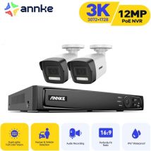 Sistema de Cámaras Seguridad Exterior 2 Cámaras Detección Movimiento Alarma E-Mali Kit Cámara de Vigilancia Acceso Remoto - Annke