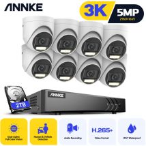 Annke - kit videosorveglianza 5MP H.265 Pro + Sorveglianza 5-in-1 dvr con 8 telecamere da esterno IP67 pir da 5 mp - 2TB hdd