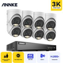 Annke - 8MP 8CH Security dvr Recorder Set 3K hd Security Camera System Kit Night Vision Built-in Mic 8Camera