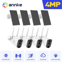 Annke - Solar Outdoor Wireless Camera Solar Panel with 4MP Camera for Home Security Two-Way Audio IP65