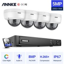 Sannce - annke 5MP PoE ip onvif Bullet système de caméra de sécurité 8CH 4K nvr Kit de vidéosurveillance de vision nocturne couleur de 100 pieds pour