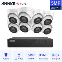 Système de sécurité vidéo réseau Super hd PoE 5MP, nvr de surveillance 8CH avec compression vidéo H.265 +, 8 caméras étanches hd 2MP avec led exir
