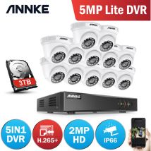 Système de caméra de sécurité cctv 16 canaux dvr 5MP 5 en 1 avec caméras étanches hd 1080P pour kits de vidéosurveillance en plein air 12 caméras