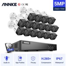 Annke - Système de caméra de sécurité cctv filaire 16 canaux 5MP H.265 pro dvr avec caméras de surveillance hd 5MP pour la maison Kits de