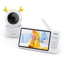 Annke - Vacos Moniteur vidéo sans fil pour bébé avec zoom 2X Moniteur lcd 5 '' Audio bidirectionnel Détection de la température du son Transmission