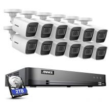 Annke - Système de caméra de sécurité dvr Bullet cctv 16 canaux Caméra Ultra hd 8MP avec onvif H.265 pro Stream exir Kits de vidéosurveillance à