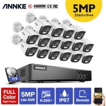 Système de caméra de sécurité dvr filaire 16 canaux 5MP avec caméra de vision nocturne pleine couleur Super hd 5MP pour kits de vidéosurveillance