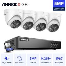 Annke - Système de caméra de sécurité filaire 4 canaux 5MP H.265 Pro Surveillance dvr avec caméras de vidéosurveillance pir 5MP pour kits de