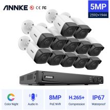 Annke - Système de caméra de sécurité ip PoE 5MP avec caméras Bullet Vision nocturne couleur onvif 16CH 4K nvr pour kits de vidéosurveillance cctv
