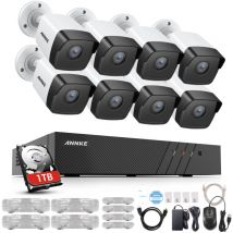 Système de sécurité vidéo réseau Super hd PoE 5MP, nvr de surveillance 8CH avec compression vidéo H.265 +, 8 caméras étanches hd 2MP avec led exir