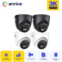 ANNKE Telecamera di sorveglianza PoE da 5 MP, Doppia luce intelligente, Telecamera di sorveglianza per interni ed esterni con visione notturna a