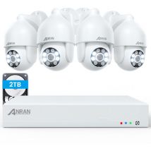 Anran - 5MP fhd Überwachungskamera Set PoE, 4X 5MP PoE ip Kamera Aussen und 8CH 1TB hdd nvr für 24/7 Aufzeichnungen, Bewegungserkennung, 30M