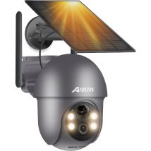 Anran - Cámaras de Videovigilancia Exteriores 5MP 360 Cámara Vigilancia WiFi 2.4Ghz Exterior Solar, Detección pir , Audio Bidireccional, Alarma de