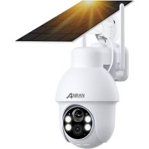 Anran - Cámaras de Videovigilancia Exteriores 5MP Cámara Vigilancia WiFi Exterior Solar con Batería, 360° Pan&Tilt Inalambrica, Audio Bidireccional,