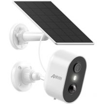 Anran - Cámaras de videovigilancia interiores y exteriores 2K Cámara Vigilancia WiFi Exterior Solar Sin Cables con Bateria,Visión Nocturna Color,