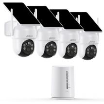 ANRAN Kit de vidéosurveillance Extérieur Sans fil 4MP avec 4 caméras batteries solaires PACK VIDEOSURVEILLANCE + Carte sd 64Go