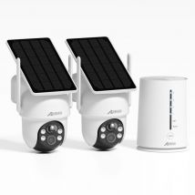 Kit de vidéosurveillance Extérieur Sans fil 4MP avec 2 caméras batteries solaires pack videosurveillance + Carte sd 64Go - Anran