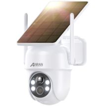 Telecamera Di Sorveglianza Wifi Esterna Anran 5mp Senza Fili, Pannello Solare Integrato, Telecamera Ip A Batteria, Visione Notturna A Colori, 