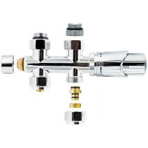 Belrad - Anschlussgarnitur Mittelanschluss Multiblock Durchgang Chrom 1/2' pex 16 x 2mm Konus M30