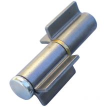 Anschweißband 2-teilig V-Lappen, Stahl blank Stift 16 mm mit Messingring