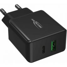 ANSMANN USB Ladegerät 20 W mit Power Delivery & Quick Charge 3.0 schwarz