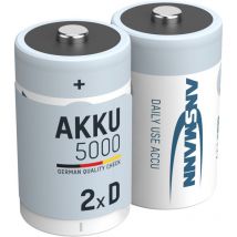Ansmann - Akku d 5000mAh Mono NiMH 1,2V – 1000x wiederaufladbar (2 Stück)