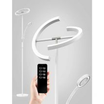 Lampadaire sur Pied Salon 20W,Blanc Lampadaire led Variable avec 7W Liseuse Flexible, 3 Températures de Couleur Moderne Lampe sur Pied pour Salon,
