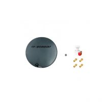 ME - Antenne Parabole Fibre smc 75 cm Anthracite worldsat + lnb Twin 0,1 dB Full hd 1080p 4K Ultra hd + 4 Fiches f Or - Visserie en Inox