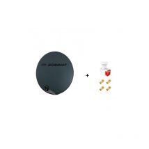 ME - Antenne Parabole Fibre smc 85 cm Anthracite worldsat + lnb Twin 0,1 dB Full hd 1080p 4K Ultra hd + 4 Fiches f Or - Visserie en Inox