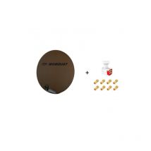 ME - Antenne Parabole Fibre smc 85 cm Marron worldsat + lnb Quad 0,1 dB Full hd 1080p 4K Ultra hd + 8 Fiches f Or - Visserie en Inox