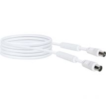 Schwaiger Antennen Anschlußkabel 90DB Weiß 2-fach Geschirmt Ferritkern 3m