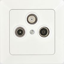 Antennensteckdose TV/Radio/SAT up mit Rahmen weiß