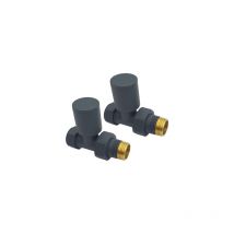 Anthracite StraightTowel Ra il Valves 1/2' /15mm Radiator valves