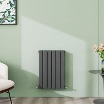 Aica Sanitaire - aica 600x408mm Anthracite Horizontal Designer Radiator Single Flat Panel Heating uk