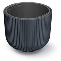Anthrazitfarbenes Pflanzgefäß mit Behälter, Kollektion MILLY, 23,9 x 23,9 x 19,7 cm, Fassungsvermögen 7 L.
