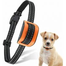 Dog Anti Bark Collar, Training Collar for Small and Large Dogs, Intelligent Anti Bark Collar with Vibration and Beep 7 Sensitivity Levels - Orange