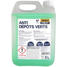 Antimousse Anti-dépôts Verts 5l – Élimine Algues Et Lichens – Prêt À L'Emploi Sans Rinçage – Surface Traitée Jusqu'à 25 M² – Sodepac