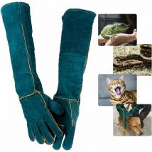 Tonchean Gants de manutention,Anti-Morsure Gants de Manutention pour Animal, Sécurité Cuir Gants de Travail pour Le Bain, Le Toilettage, la