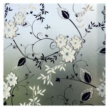Anti-Peek-Fensterfolie, elektrostatische Blumen-Fensterfolie, 44,5 x 200 cm
