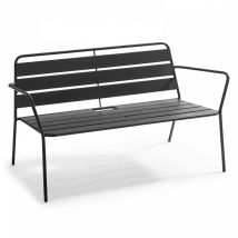 Anti-UV-behandeltes Gartensofa aus Stahl Grau - Palavas